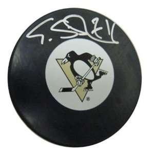 Evgeni Malkin Signed Hockey Puck Pittsburgh Logo