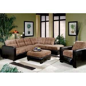   Contemporary Faux Leather Brown Sectional Coaster Sectionals Kitchen