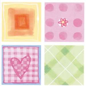  Pink Squares Hearts Decals Stickers