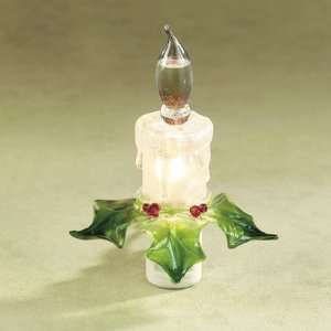  6 Bubble Light Holly Leaf Glitter Candle Christmas Night Light 