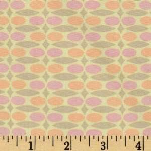 44 Wide Chic Blooms Collection Ovals Pink/Soft Yellow Fabric By The 