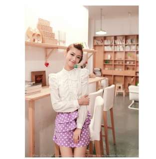 Korea Office Lady Stand Collar Chiffon Shirt,9696L,sz S  