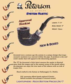 PETERSON SYSTEM RUSTIC 305 BRIAR PIPE (NEW & BOXED)  