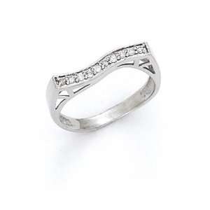  14k White Diamond Wave Ring   Size 7.0   JewelryWeb 