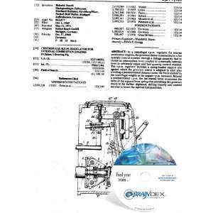   CD for CENTRIFUGAL R.P.M. REGULATOR FOR INTERNAL COMBUSTION ENGINES