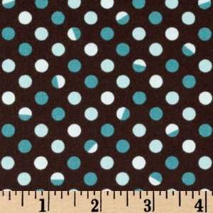   Blue Polka Dots Chocolate Fabric By The Yard Arts, Crafts & Sewing