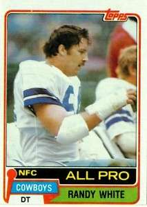 1981 Topps RANDY WHITE #470 Dallas Cowboys  