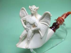HORNED DEVIL Meerschaum Pipe w BAT /WINGS Smoking Pipes  