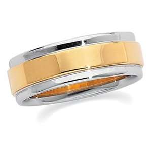   Gold and Platinum Comfort Fit Wedding Band For Men and Women   Size 11