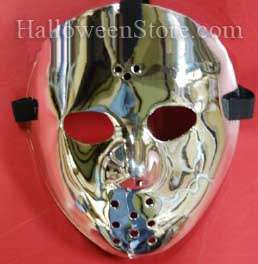 Chrome Plated Plastic Hockey Halloween Mask Jason  