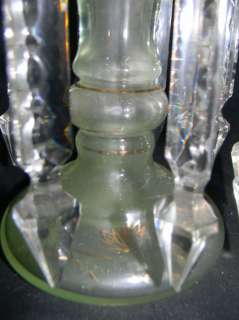 PR VICTORIAN STYLE AQUA GLASS 10 MANTEL LUSTER W PRISM  
