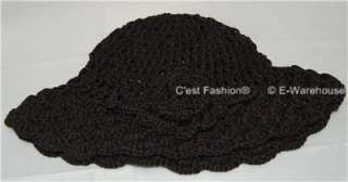 Ladies Crochet Knit Cloche Beanie Hat