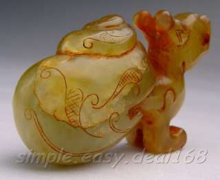 Nice Vintage Old Jadeite Jade Mini Snail Carved Figure  