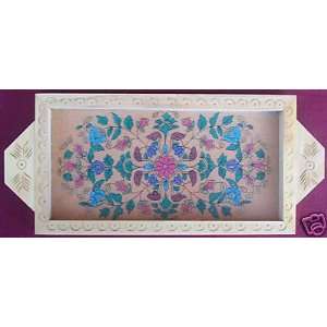  Serveing Tray made with Flowers Gem Art Painting 