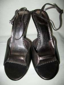 BP  Bronze Open Toe Shoes Teezee Lea Sz 7 M  