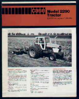 JI Case Model 2290 Tractor Specs Brochure  