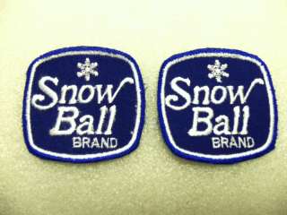 VINTAGE SNOW BALL BRAND SIGNS ICE CREAM SHIRT PATCHES SIGN  