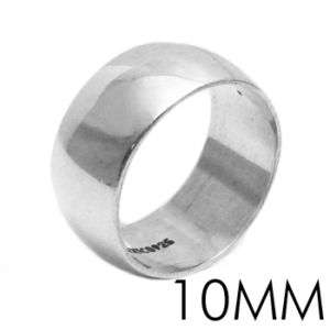 sterling silver PLAIN BAND RING 10mm size 5 13 avail.  