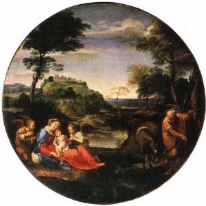   Carracci   24 x 24 inches   Rest on Flight into Egypt