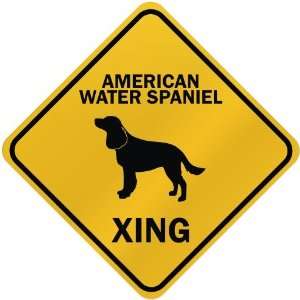  ONLY  AMERICAN WATER SPANIEL XING  CROSSING SIGN DOG 