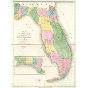  Map of Florida, 1839 Arts, Crafts & Sewing