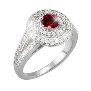 Split Shank 18K Yellow Gold Halo Engagement Ring with Fancy Deep Red 