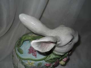 Fitz and Floyd Fauna and Flora Bunny Rabbit Cookie Jar MIB  