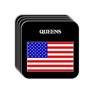  US Flag   Queens, New York (NY) Set of 4 Mini Mousepad 