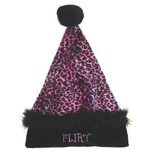  17 Sexy Magenta Leopard Flirt Velvet Santa Hat   Size 