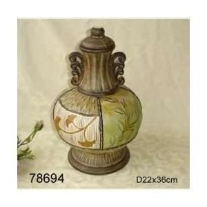 Round Vase With Plant Designs On the Side REDGL78694 