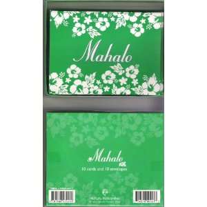  Mahalo Boxed Note Cards and Envelopes (Set of 10) Office 