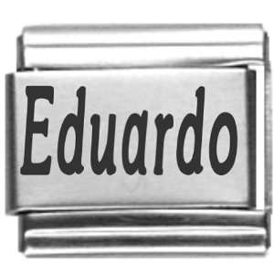  Eduardo Laser Name Italian Charm Link Jewelry