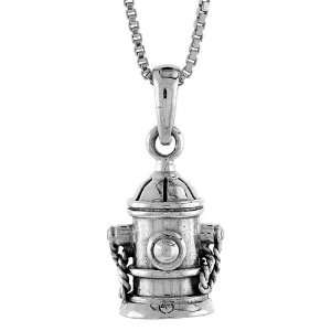  Sterling Silver Water Hydrant Pendant, 9/16 in. (15mm 