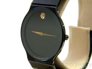 Movado Museum Sapphire Collection Stainless Steel Watch Black Mens 