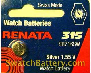 Renata 315   SR716SW Watch Battery Batteries  