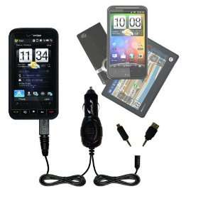 Double Car Charger with tips including a tip for the HTC xv6975   uses 