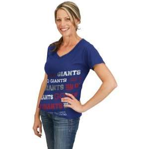 NFL New York Giants Womens Bling Diva Short Sleeve T 