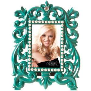  Teal 4x6 Photo Frame with Pearls Beauty