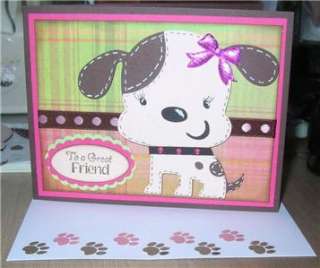 Stampin up Handmade Pink Puppy Card So Cute  