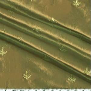  60 Wide Sorrento Iridescent Embroidered Taffeta Sage Fabric 
