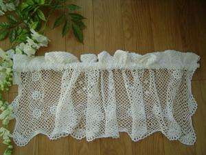 White Hand Crochet Lace Cafe/Kitchen Curtain 40x150cm  