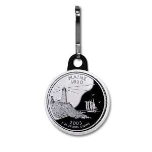  MAINE State Quarter Mint Image 1 inch Zipper Pull Charm 