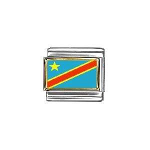  Zaire (Congo) Flag Italian Charm Bracelet Link Jewelry