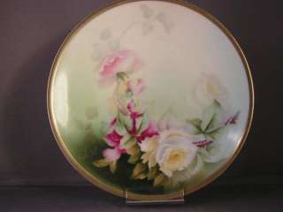 THOMAS BAVARIA H.P. ROSES CABINET PLATE SIGNED FELUY?  