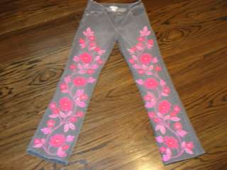 Ladies Lilly Pulitzer Embroidered Floral Jeans Size 0  
