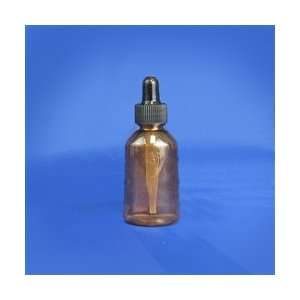 Amber Plastic Dropper Bottles, Oval Polypropylene, 1 oz, case/144 