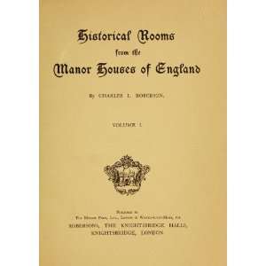  Historical Rooms From The Manor Houses Of England Charles 