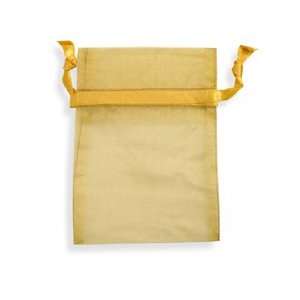   Pcs Sheer Organza Drawstring Pouches Gift Bags Gold Color 3X4 Inches