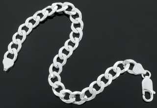 Mens 7 10 Inch Real .925 Sterling Silver 8 mm Cuban Link Chain Curb 