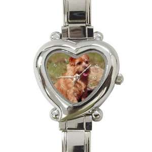 Norfolk Terrier Heart Shaped Italian Charm Watch L0734